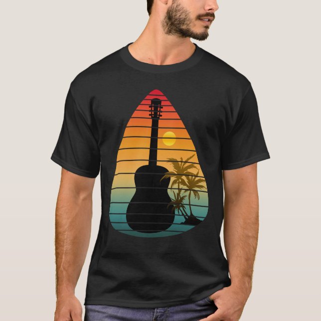 T-SHIRT MÉLODIE TENDANCE PLECTRE COUCHER DE SOLEIL  (Devant)