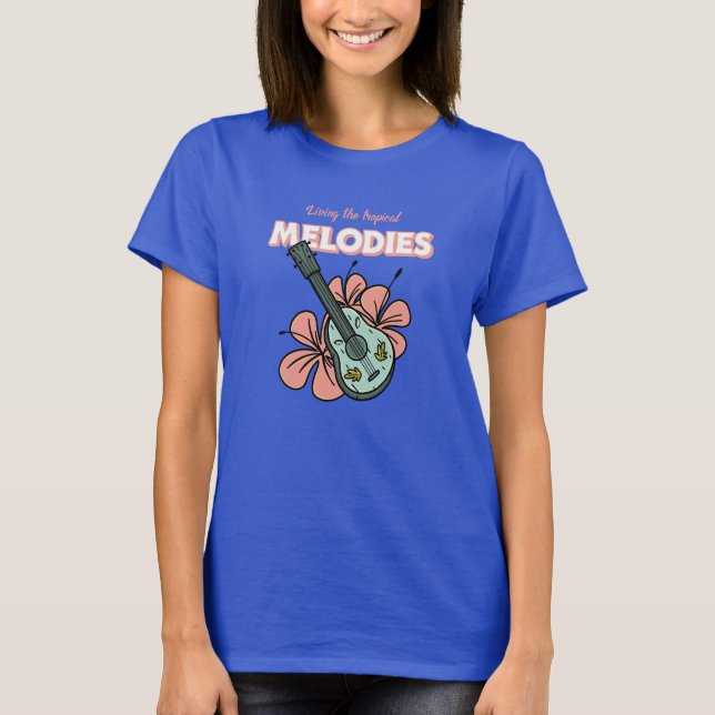 T-shirt Mélodies tropicales Ukulele Floral Art (Devant)