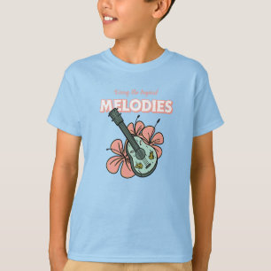 T-shirt Mélodies tropicales Ukulele Floral Art
