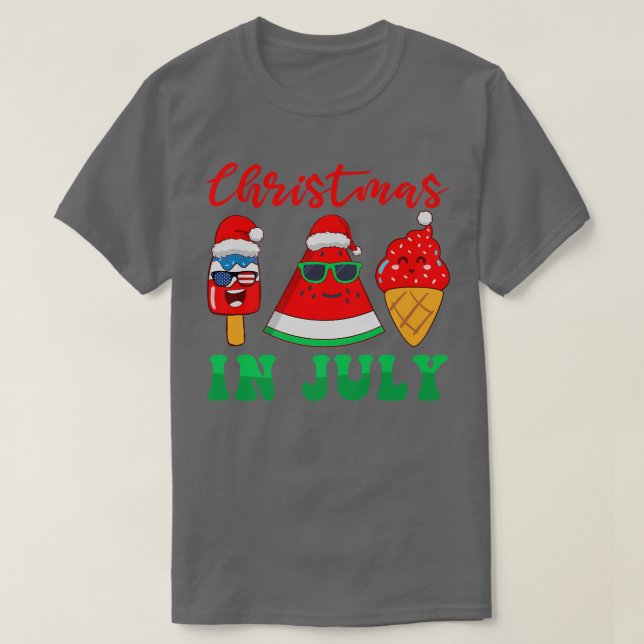 T-shirt Melon et crème glacée Noël en juillet Premium (Design devant)