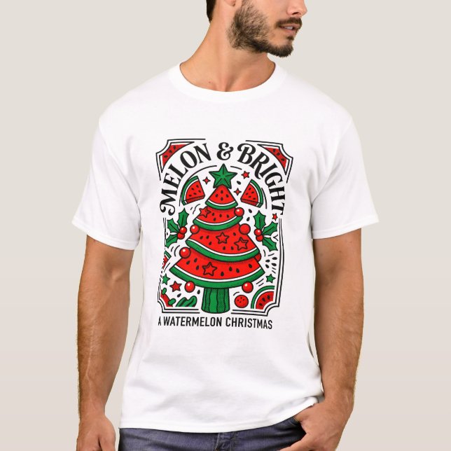 T-shirt Melon Et Un Joyeux Noël Pastèque (Devant)