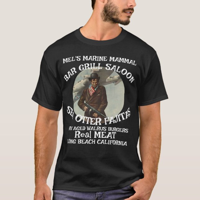 T-shirt Mel's Marine Mammal Grill Sea Otter Fajitas Walrus (Devant)