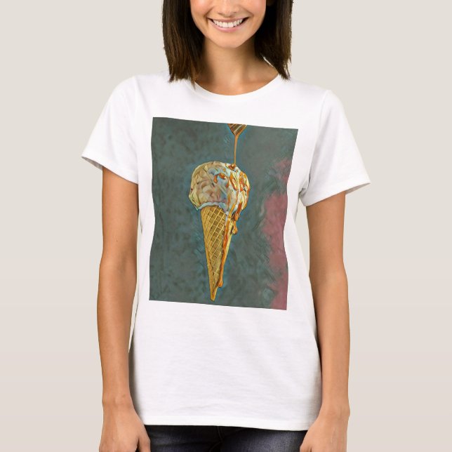 T-shirt Melted chocolate ice cream cone (Devant)