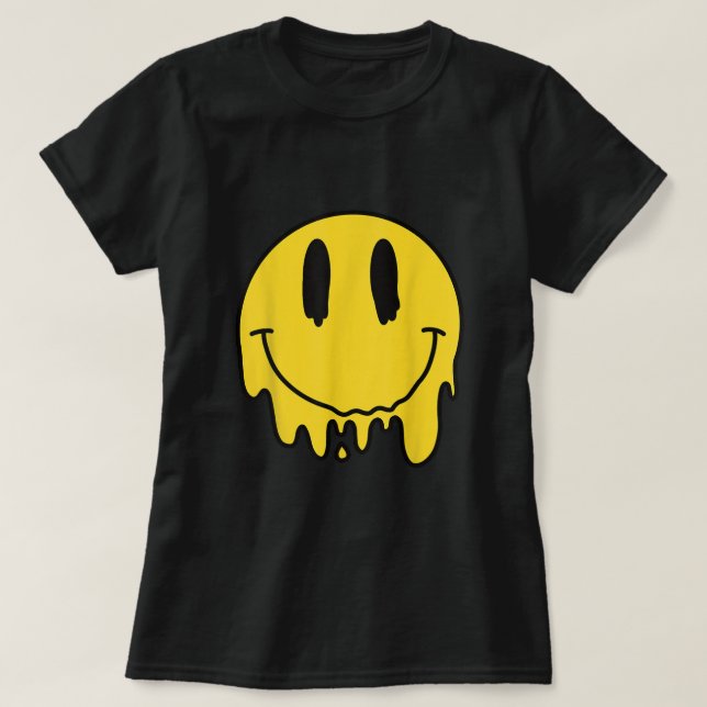 T-shirt Melting Jaune Sourire drôle Sourire Melted Driving (Design devant)