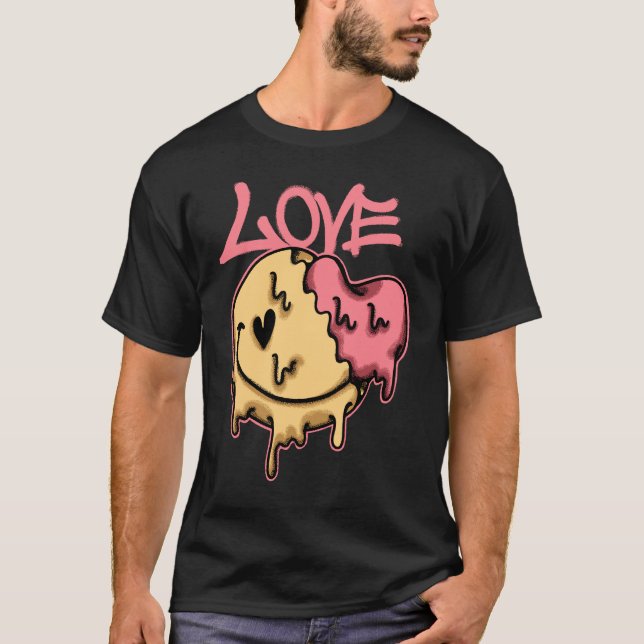 T-shirt Melting Smiley with Love streetwear  (Devant)