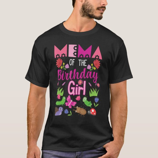 T-shirt Mema De L'Anniversaire Fille Bug Insect Anniversai (Devant)