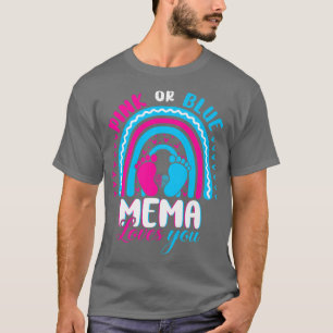 T-shirt Mema rose ou bleu vous aime Genre Reveal Party Fa