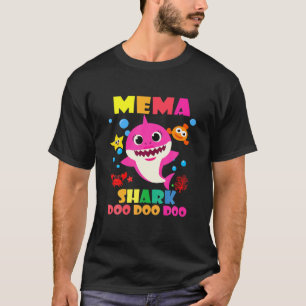 T-shirt Mema Shark Doo Doo Funny Baby Maman Papa Enfants