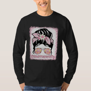 T-shirt Memaw Chignon Décoiffé Blondit Hippie Fleur Papill
