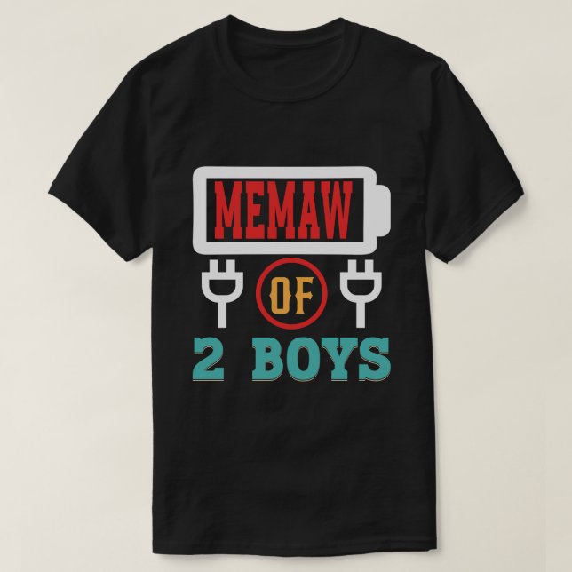 T-shirt MEMAW De 2 Garçons Batterie Fête des pères (Design devant)