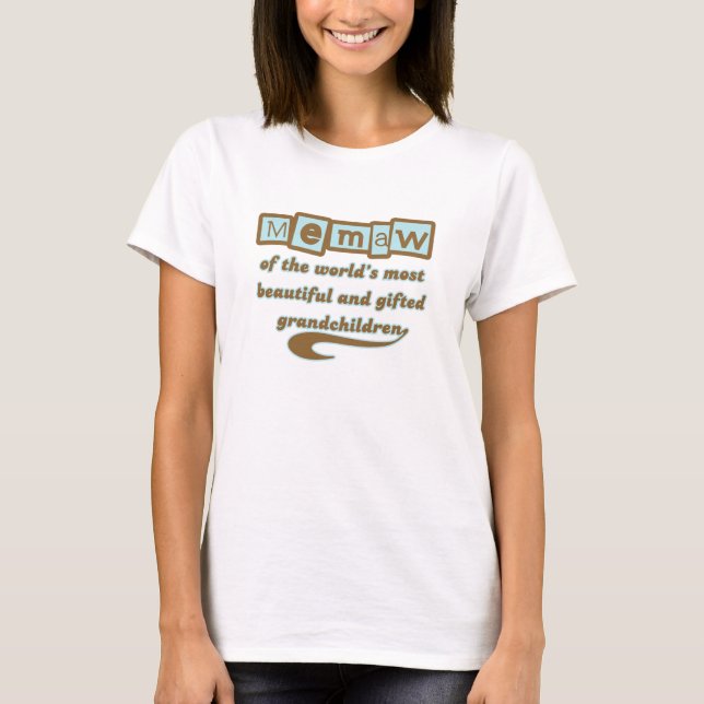 T-shirt Memaw des petits-enfants doués (Devant)