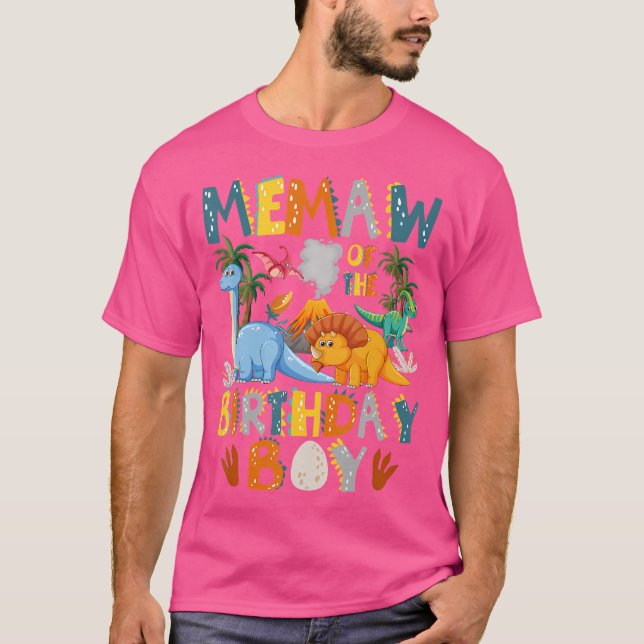 T-shirt Memaw Of Birthday Boy T-Rex Dinosaur Anniversaire  (Devant)