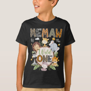 T-shirt Memaw Of The Wild One 1st Birthday Jungle Safari A