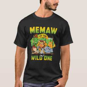 T-shirt Memaw Of The Wild One Zoo Anniversaire Safari Jung