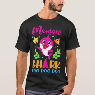 T-shirt Memaw Shark Memaw Shark Lover Fête des mères de fa