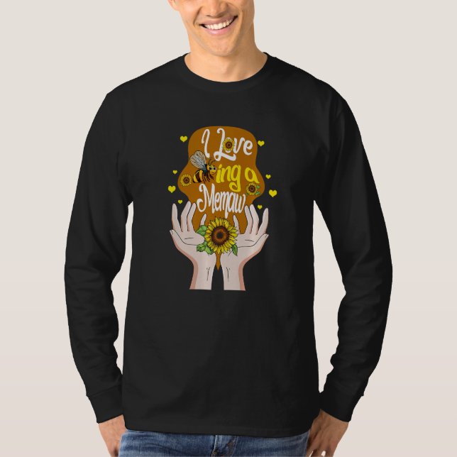 T-shirt Memaw Simple I Love Being A Memaw Bee Sunflower Sp (Devant)