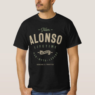 T-shirt Membre à vie de l'équipe Alonso Nom personnalisé