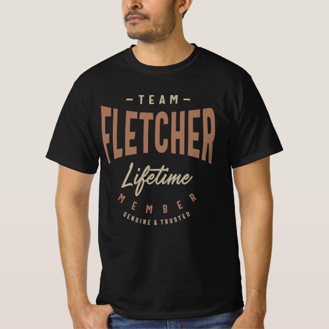 T-shirt Membre à vie de l'équipe Fletcher Nom personnalisé (Devant)