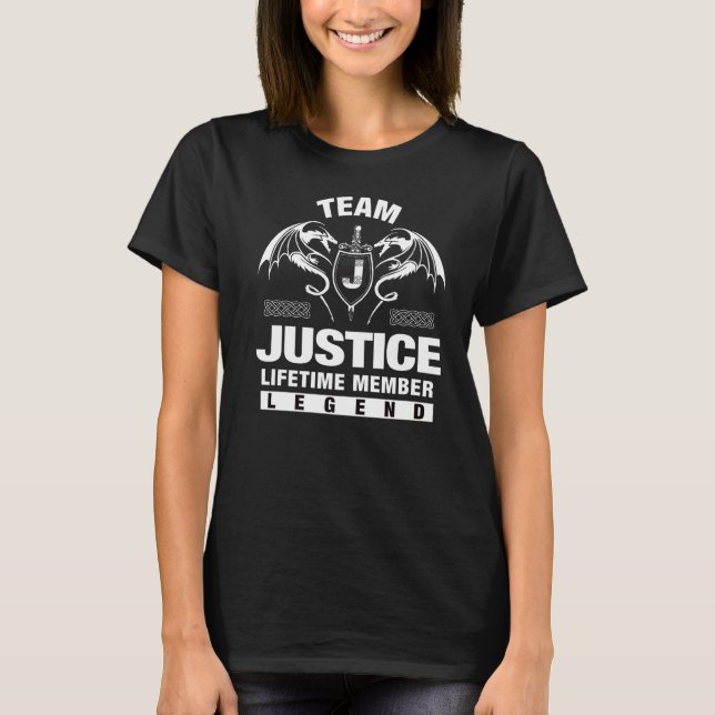 T-shirt Membre à vie de l'équipe Justice (Devant)