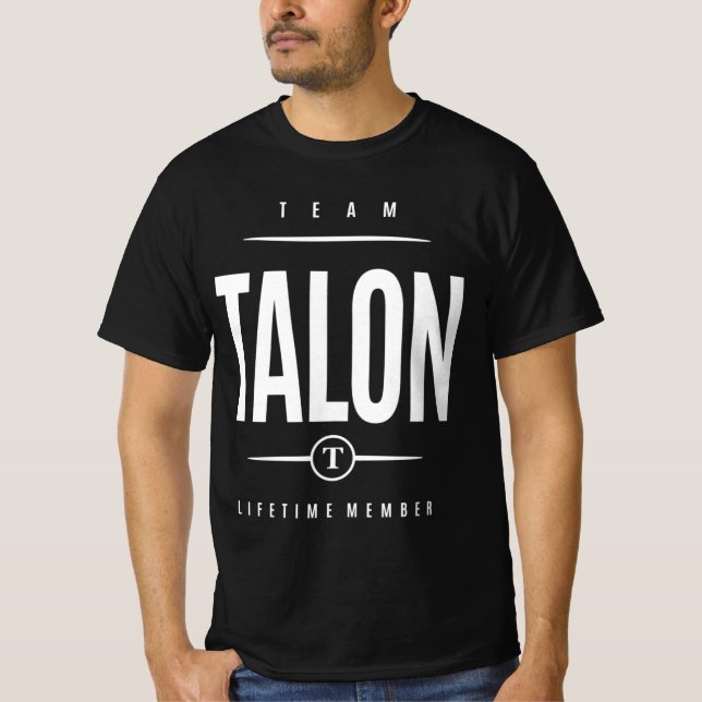 T-shirt Membre à vie de l'équipe Talon Nom personnalisé (Devant)