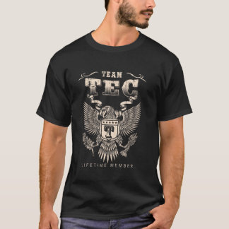 T-shirt Membre à vie de l'équipe Tec - Nom Tec