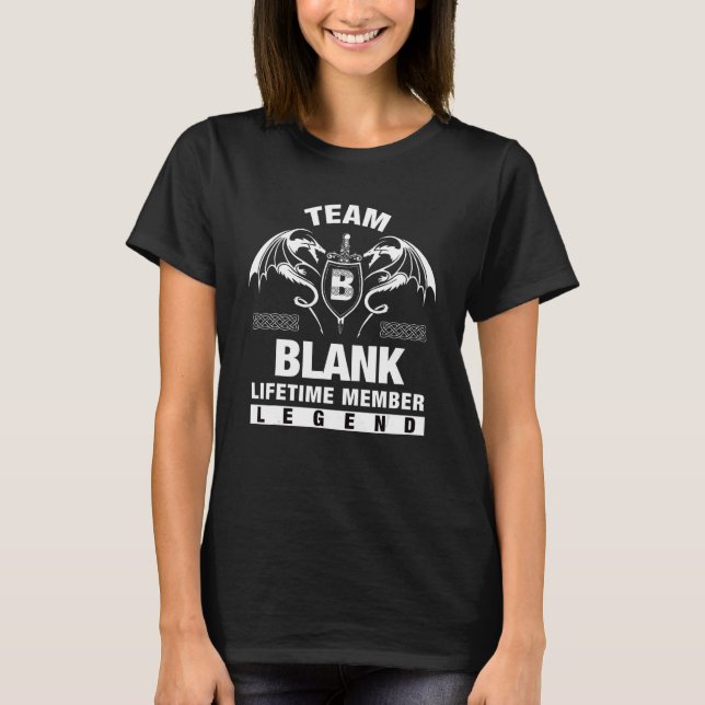 T-shirt Membre à vie de l'équipe vide (Devant)