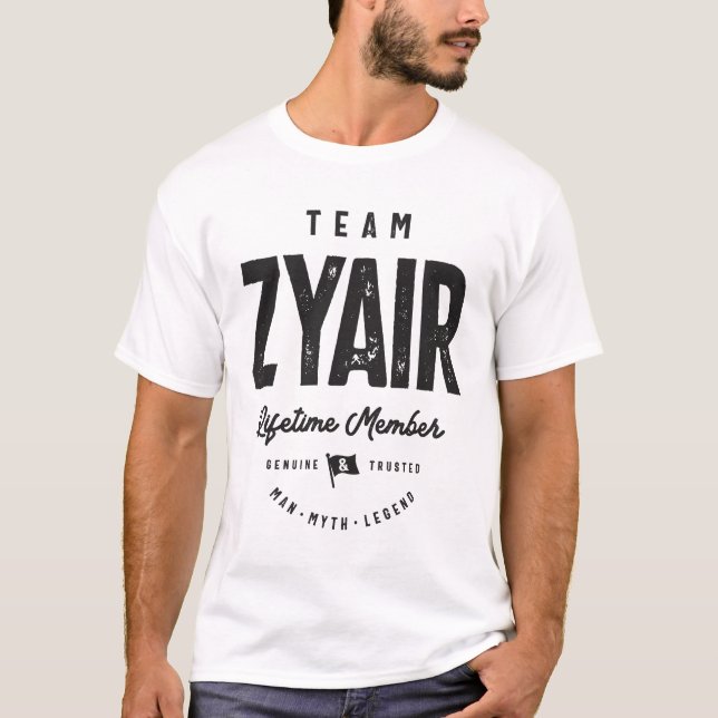 T-shirt Membre à vie Zyair Nom personnalisé Zyair (Devant)