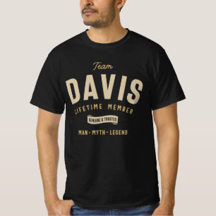 T-shirt Membre de l'équipe Davis à vie Nom personnalisé