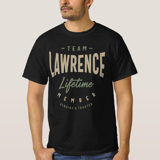 T-shirt Membre de l'équipe Lawrence Lifetime Nom personnal (Devant)