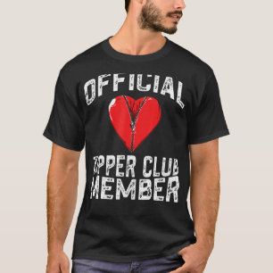 T-shirt Membre officiel du Zipper Club Funny Open Heart Su