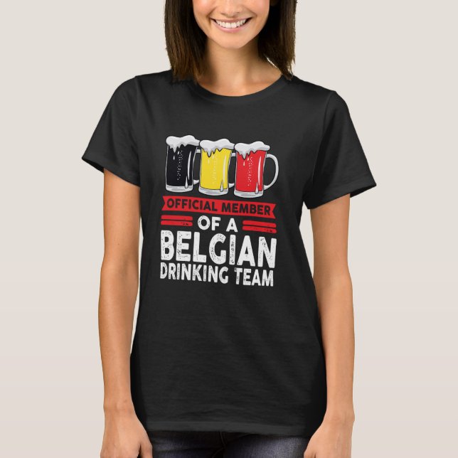 T-shirt membre officiel d'une équipe belge de buveurs belg (Devant)
