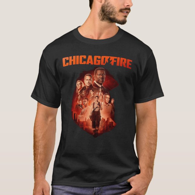 T-shirt membres de la distribution de Chicago Fire rétro (Devant)