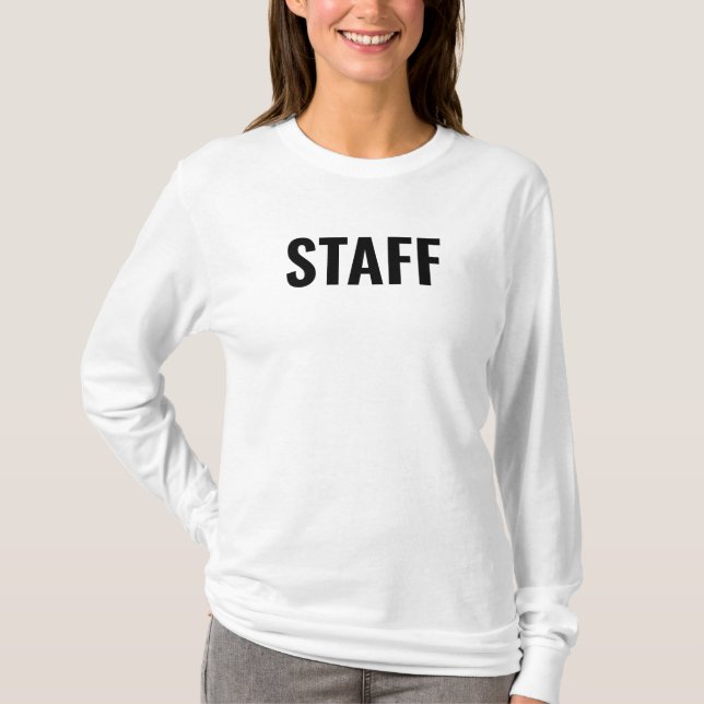 T-shirt Membres de l'équipage femmes long manches blanc (Devant)