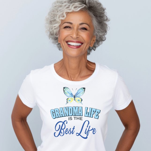 T-shirt Mémé (Grandma shirt for proud grandmas. Cute, modern with butterfly. Fun to wear!)