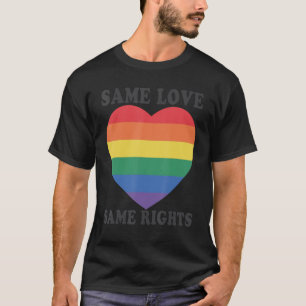 T-shirt Même Amour Même Amour LGBTQ Rainbow Heart Flag Gay