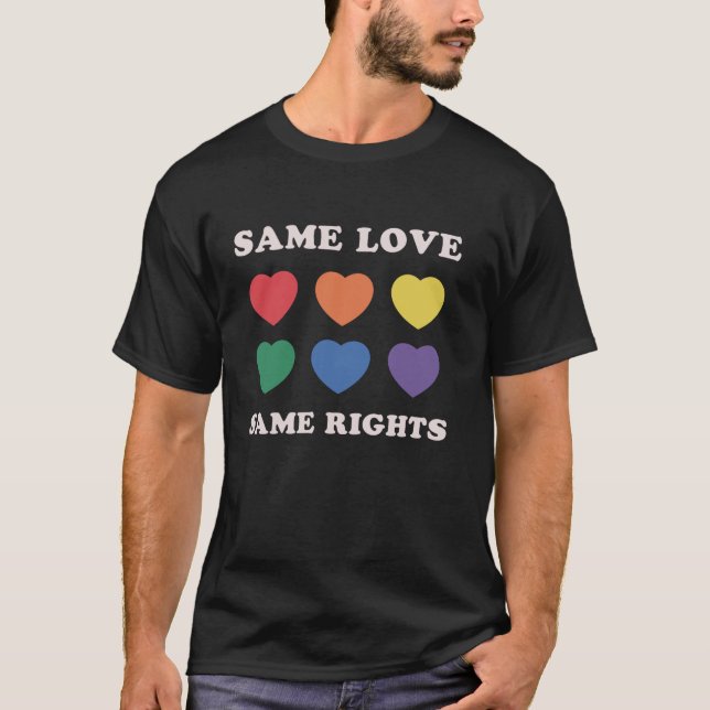 T-shirt Même Amour Même Droits Gay pride Pride Mois Long S (Devant)