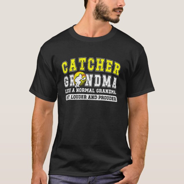 T-shirt Mémé Attrapeuse de Softball d'un Défenseur de Soft (Devant)