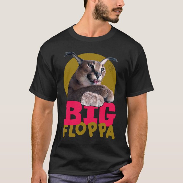 T-shirt Mème Big Floppa. Chat (Devant)