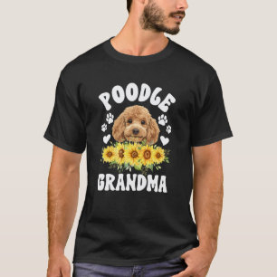 T-shirt Mémé caniche d'un tournesol de grand-mère caniche