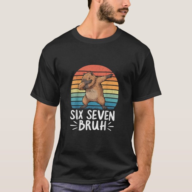 T-shirt Meme Capybara Drôle Six Sept Bruh Capybara  (Devant)
