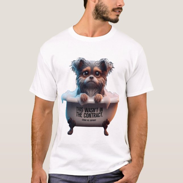 T-shirt Mème "Ce n'était pas dans le contrat" pour bain de (Devant)