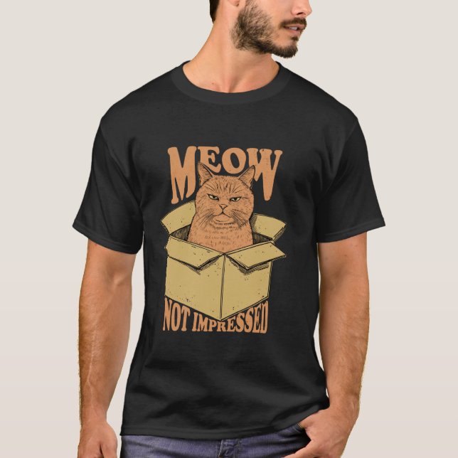 T-shirt Mémé chat sarcastique pas impressionné Félin grinc (Devant)