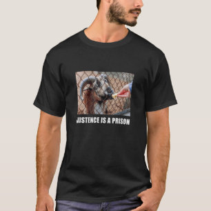 T-shirt mème chèvre animal drôle punk goth sombre blague s