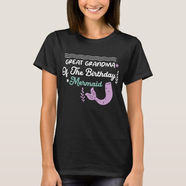 T-shirt Mémé cool de la sirène d'anniversaire  (Devant)