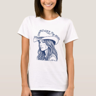 T-shirt Même Cowgirl obtenir le bleu