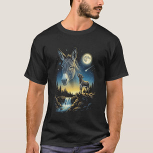 T-shirt Meme d'âne hurlant à la lune drôle Âne des années