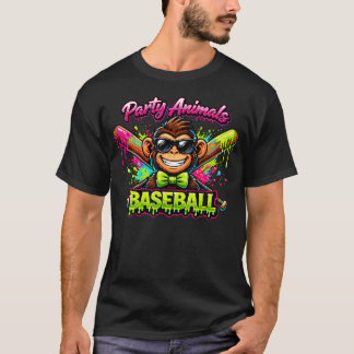 T-shirt Mème d'animaux de fête Baseball Drôle