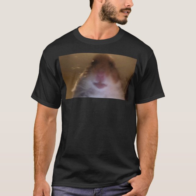 T-shirt Mème Dank Funny Hamster Staring Caméra avant Inter (Devant)