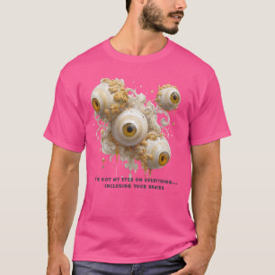 T-shirt mème de bureau. Surreal Baroque Eyeballs Gold