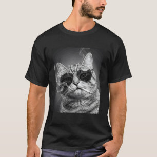 T-shirt Mème de cabine photo de chat drôle fumant une ciga